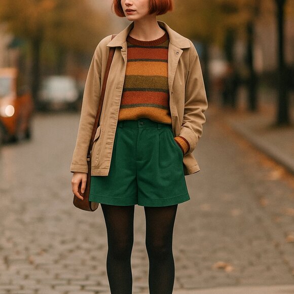 Vintage 90s high waist teal silky classic shorts - Picture 6 of 6